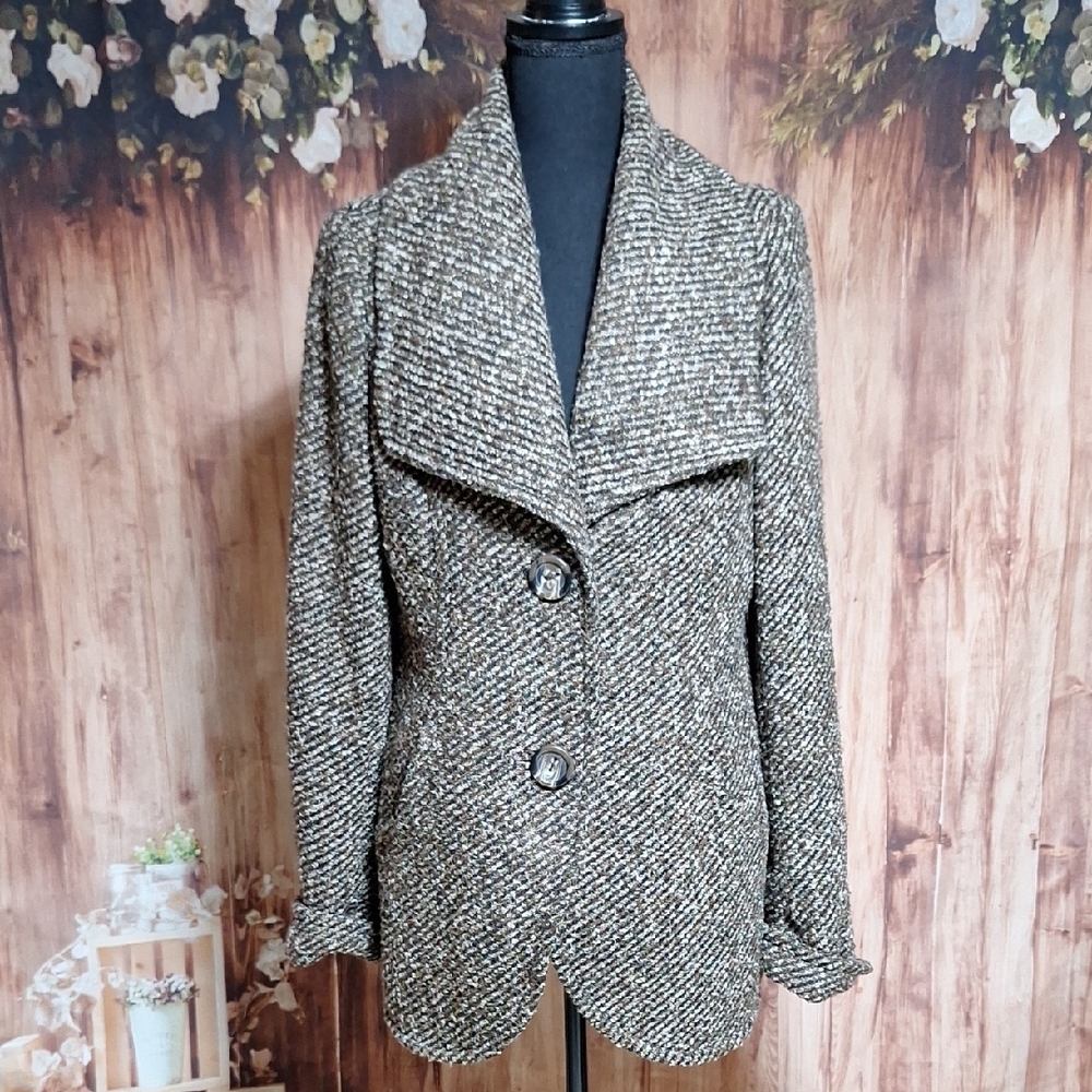 Renuar Black and Brown Tweed Blazer